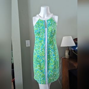 Lilly Pulitzer green  Blue sleeveless shift dress like new size 4